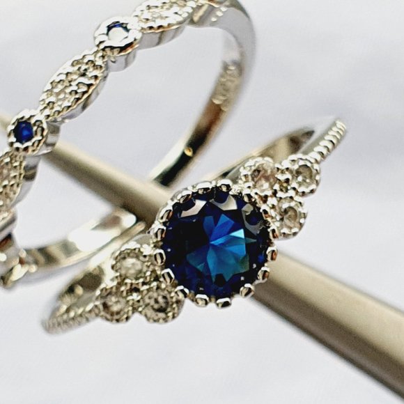 Tiny Round CZ Bright Thin Simple Finger Dainty Ring for Women, EVGG1326 - Picture 3 of 10